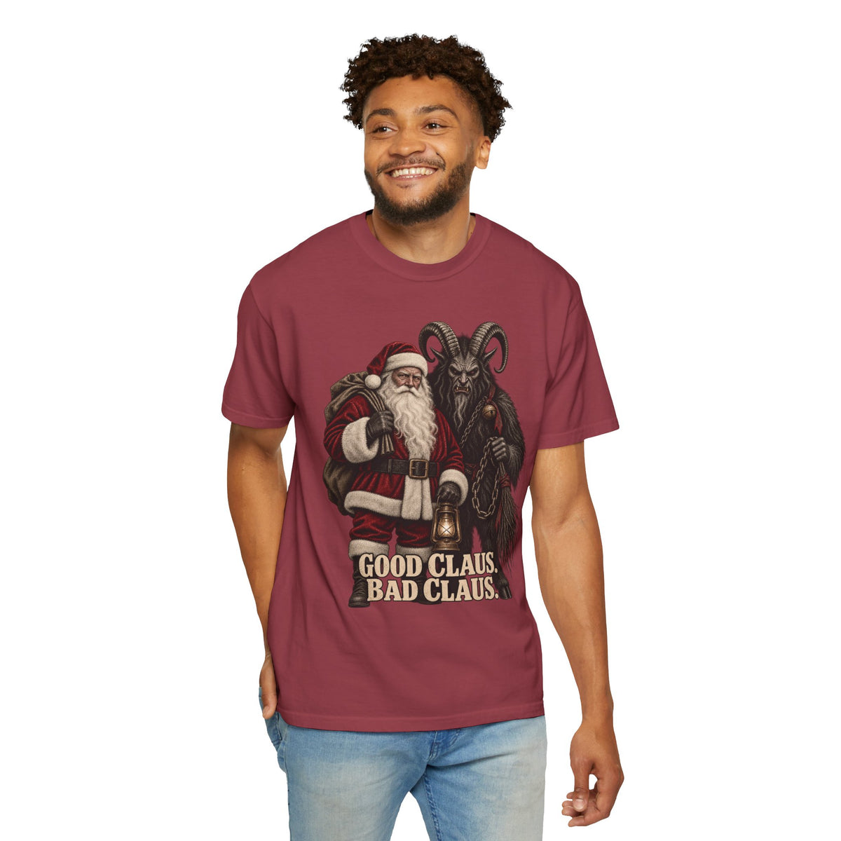 Santa & Krampus Christmas Graphic Tee