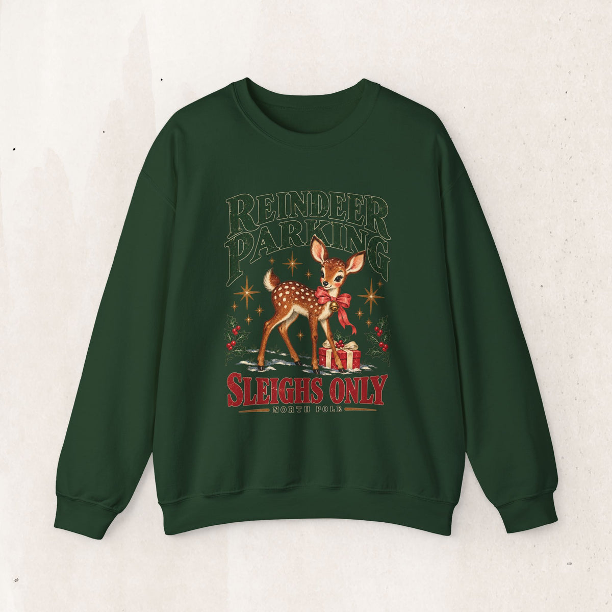 Reindeer Parking Sleighs Only Christmas sweatshirt
