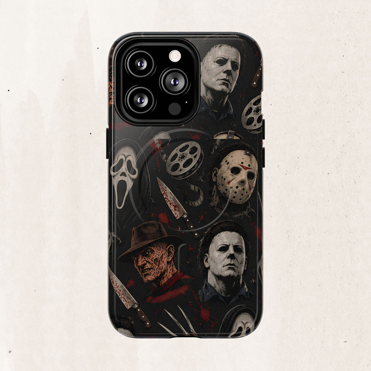 Horror Icons Magnetic Phone Case — Michael Myers, Freddy & Ghost Face Design