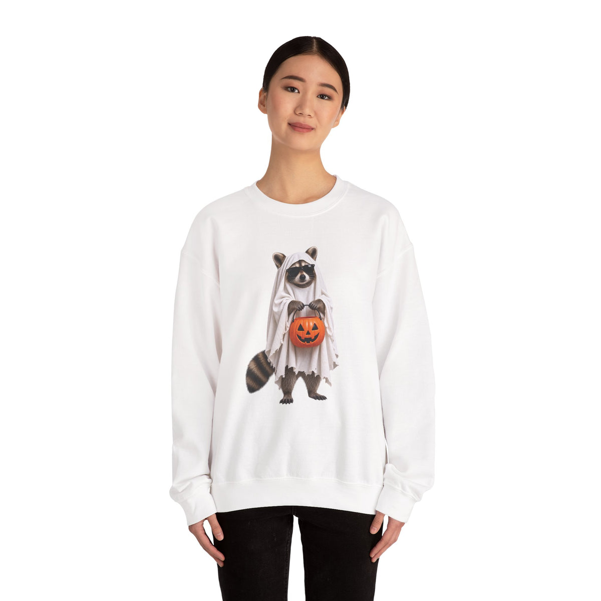 Halloween Raccoon Crewneck Sweatshirt