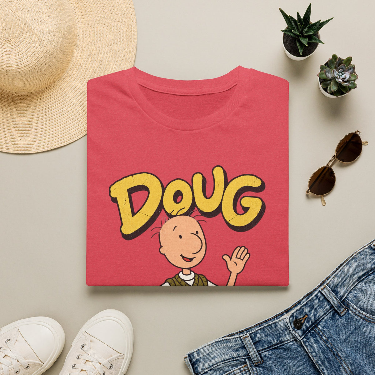 Doug Graphic Tee in Heather Red, alternate view
