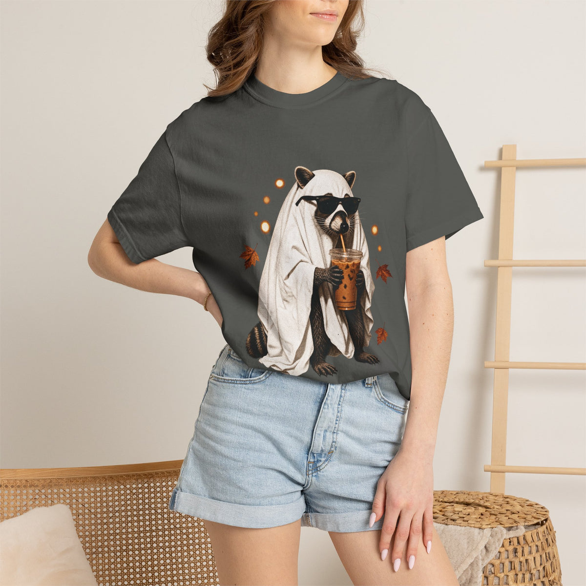 Halloween Raccoon Ghost Costume Tee