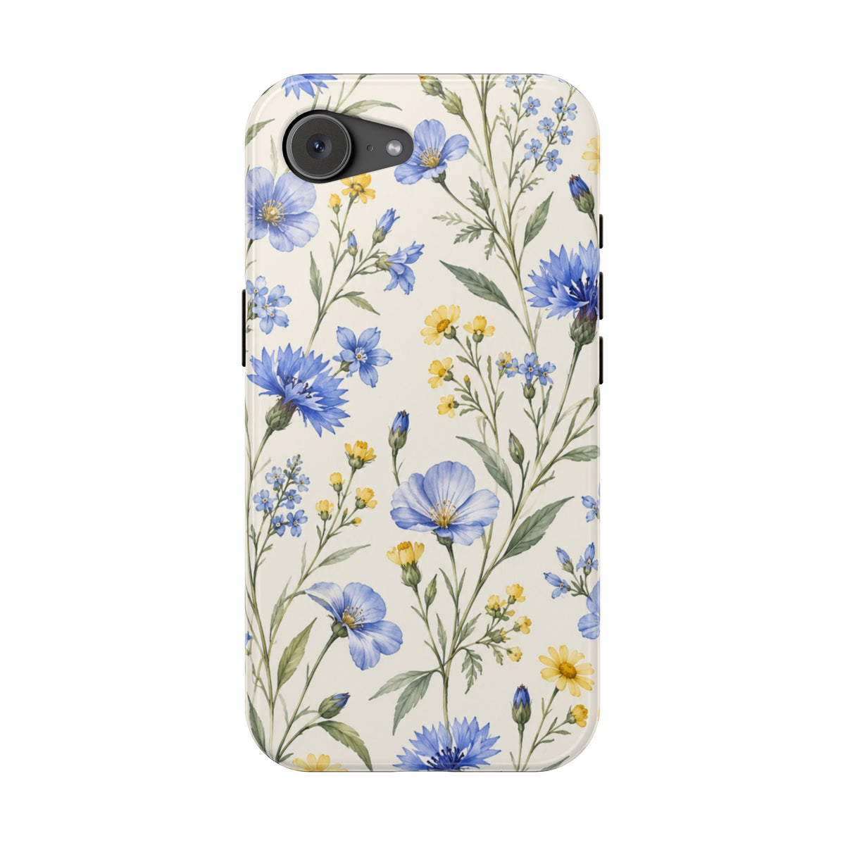 Floral Blue Cornflower Tough Magnetic Phone Case, alternate view