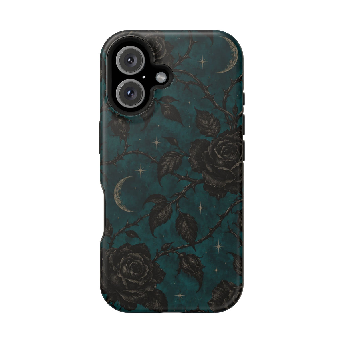 Teal Moon & Black Rose Magnetic Phone Case, alternate view