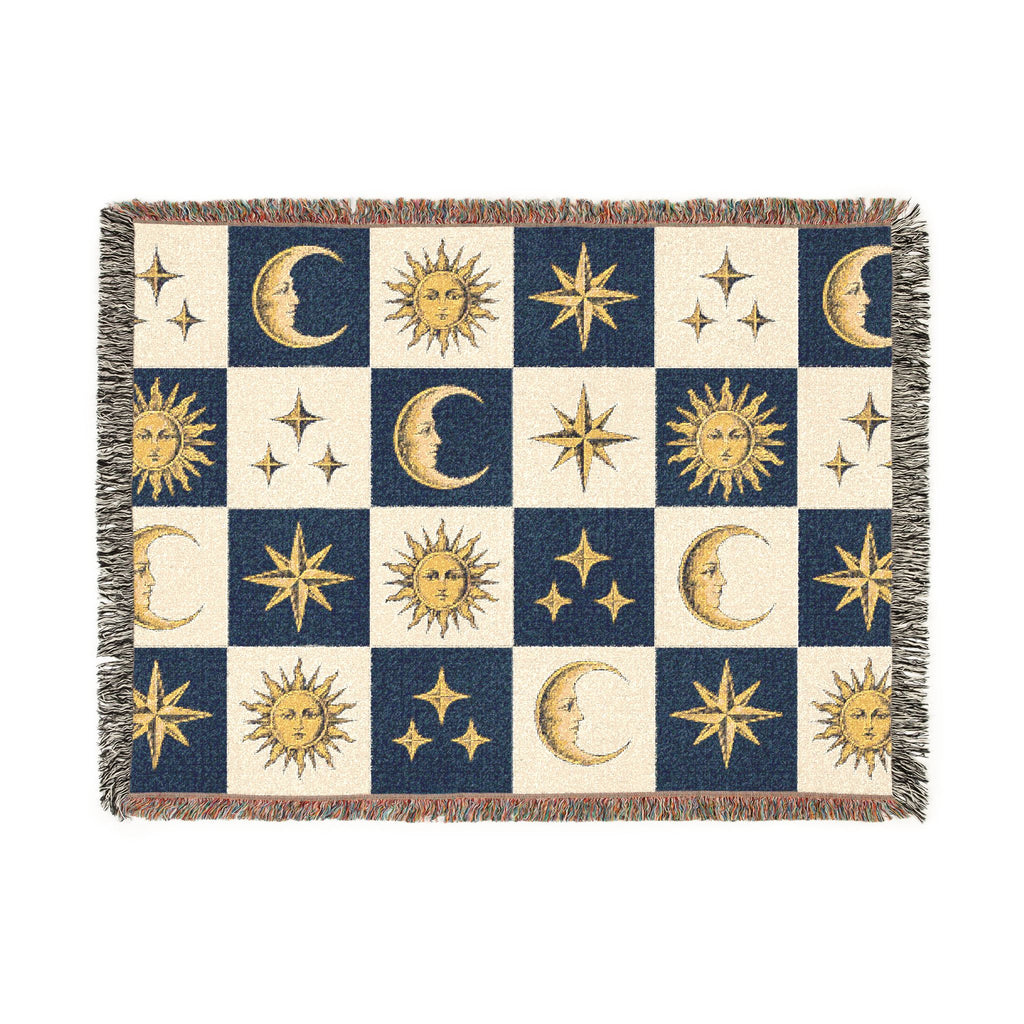 Celestial Sun & Moon Woven Blanket Printify