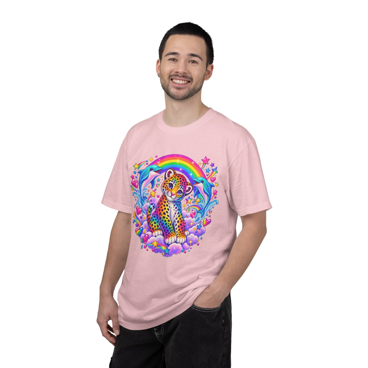 Lisa Frank Inspired Leopard Rainbow Tee