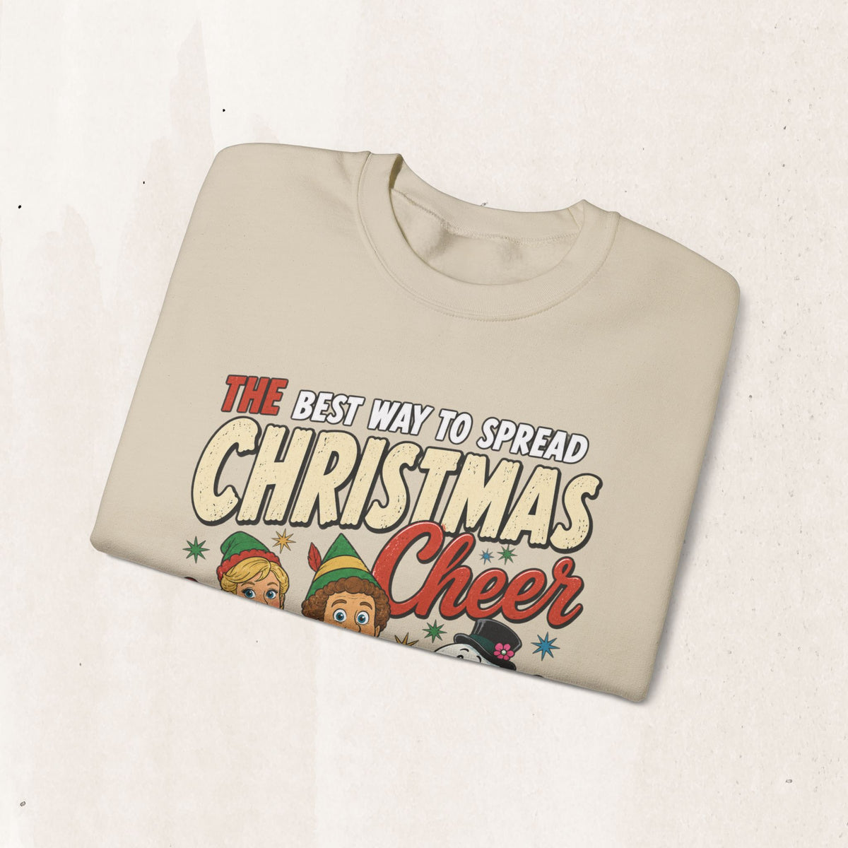 Elf Christmas Sweatshirt, Vintage Movie Quote Crewneck Gift Boxed Printify