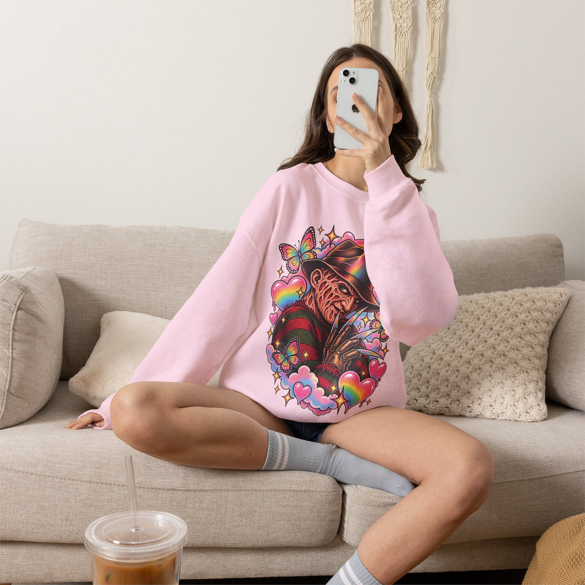 Freddy Krueger Rainbow Crewneck Sweatshirt
