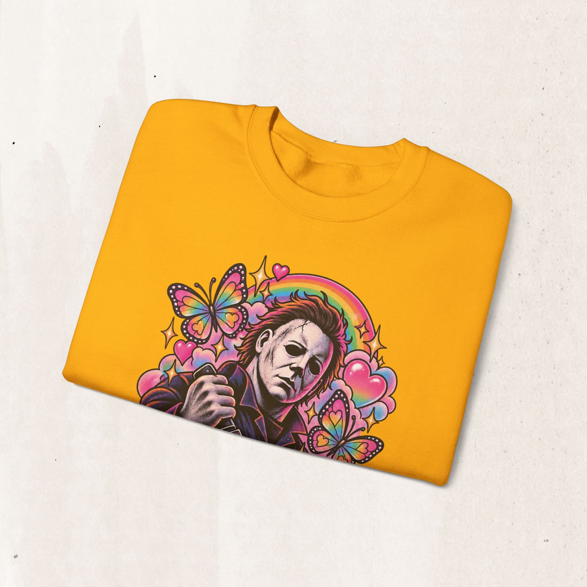 Colorful Michael Myers Horror Heart Crewneck