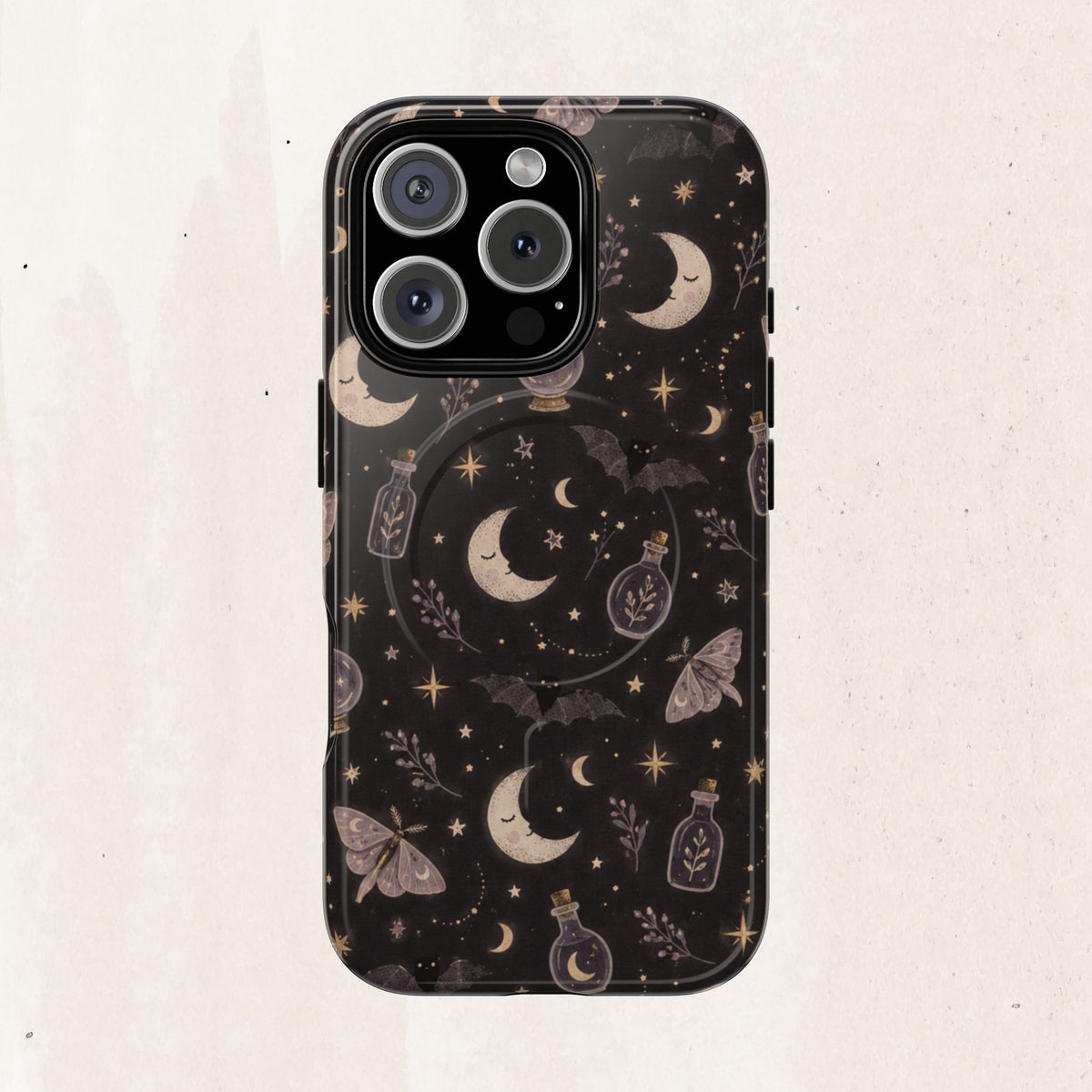 Moon & Moth Magnetic Phone Case — Celestial Protective Tough Case
