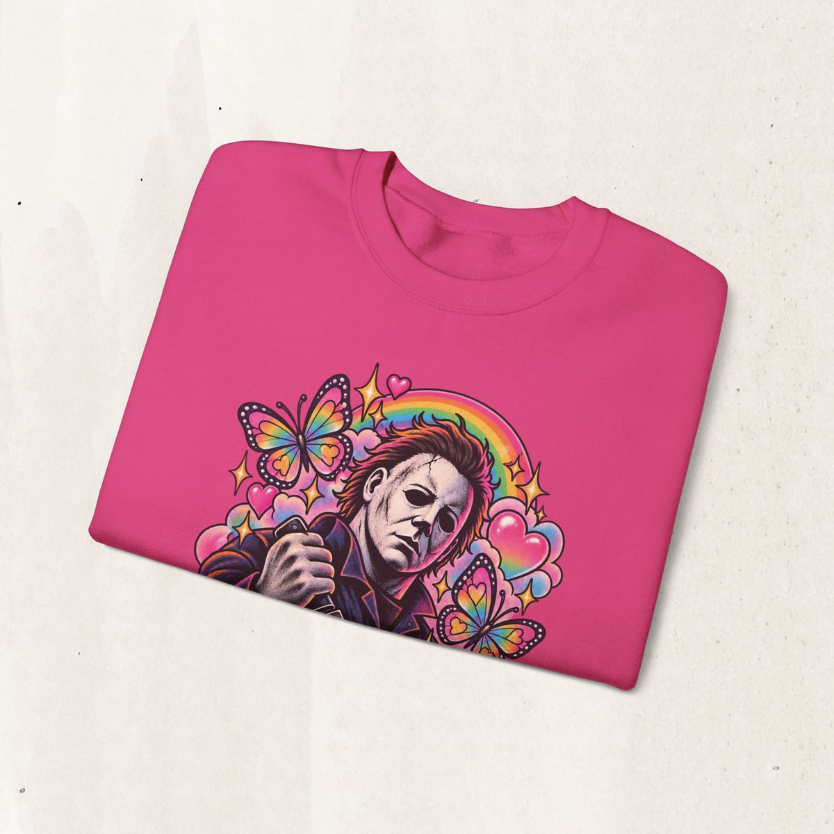 Colorful Michael Myers Horror Heart Crewneck