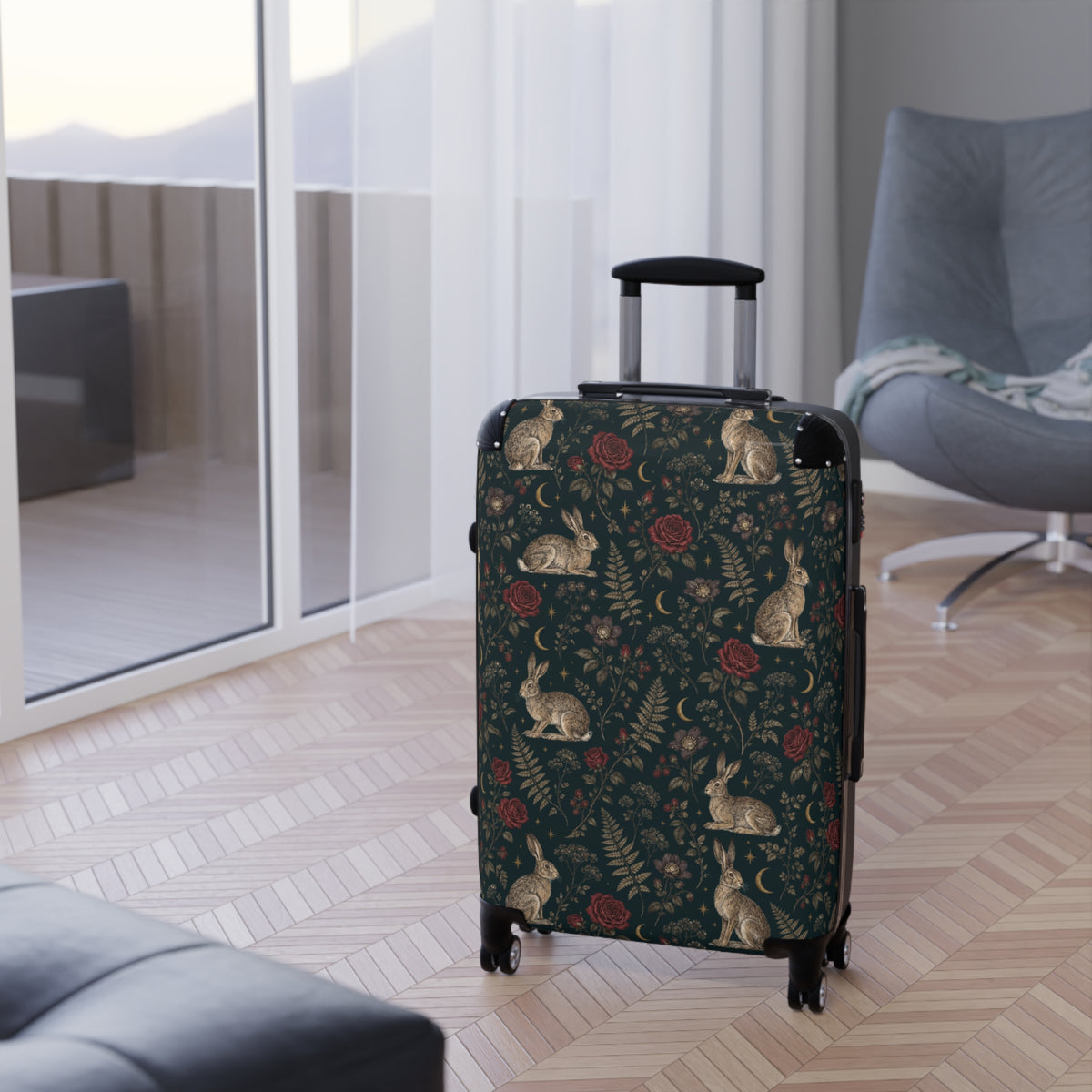 Vintage Rabbit & Rose Luggage