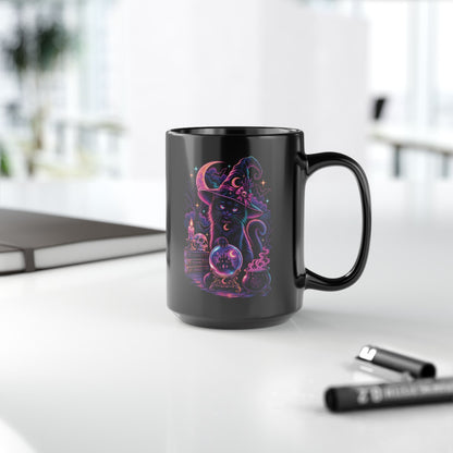 Neon Mystic Witch Cat Mug