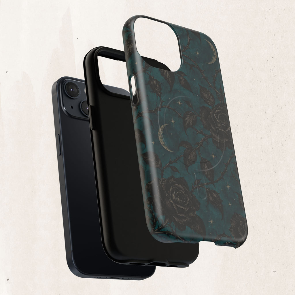 Teal Moon & Black Rose Tough Protective Case
