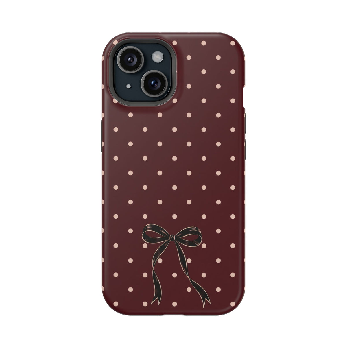 Burgundy Polka Dot Magnetic Phone Case, alternate view