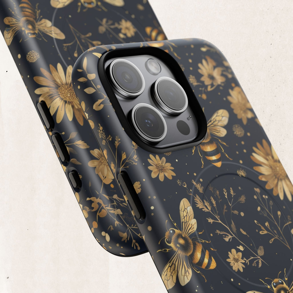 Gold Bees & Daisies Magnetic Tough Case