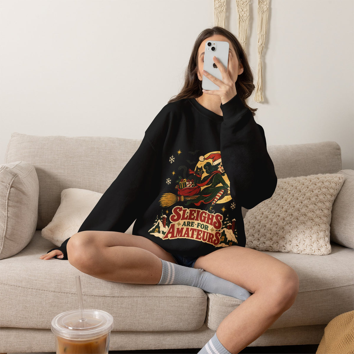 Sleighs Are for Amateurs Christmas Sweatshirt, Funny Christmas Crewneck
