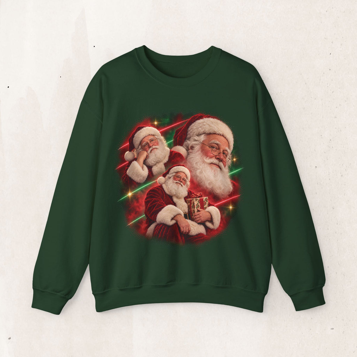 Vintage Santa 80s glamour portrait tacky Christmas sweatshirt