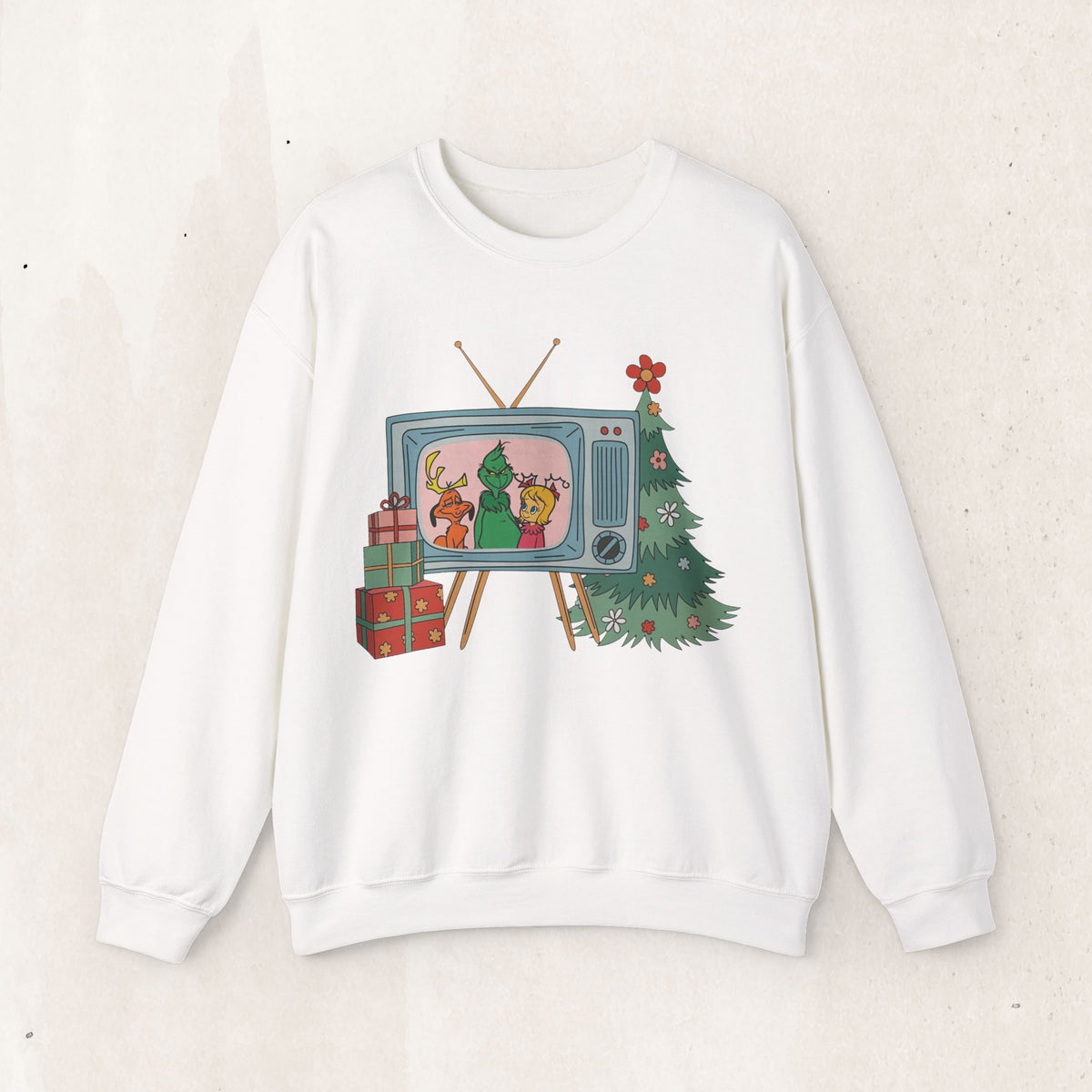 Vintage Christmas TV Sweatshirt, Retro Christmas Crewneck