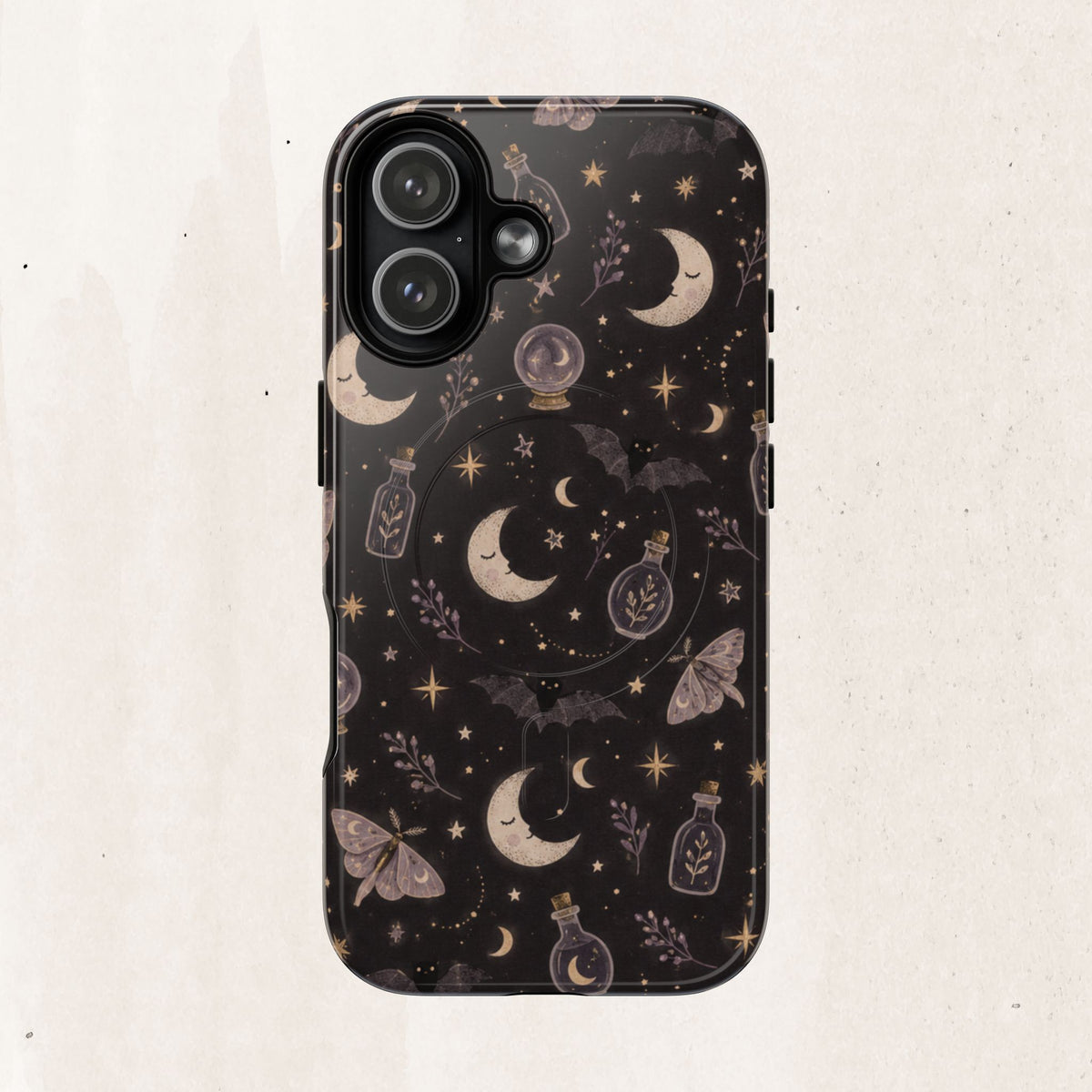Moon & Moth Magnetic Phone Case — Celestial Protective Tough Case