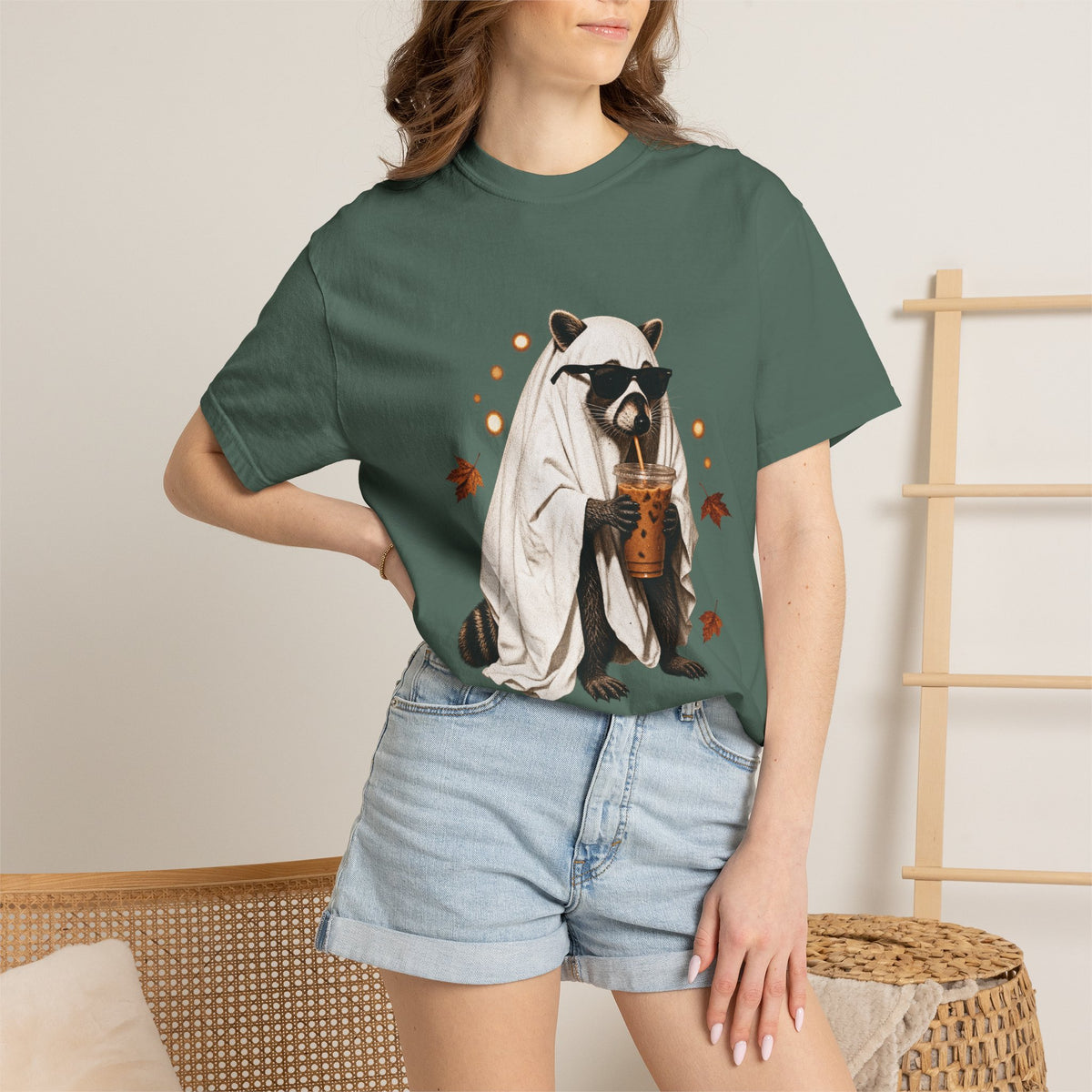 Halloween Raccoon Ghost Costume Tee