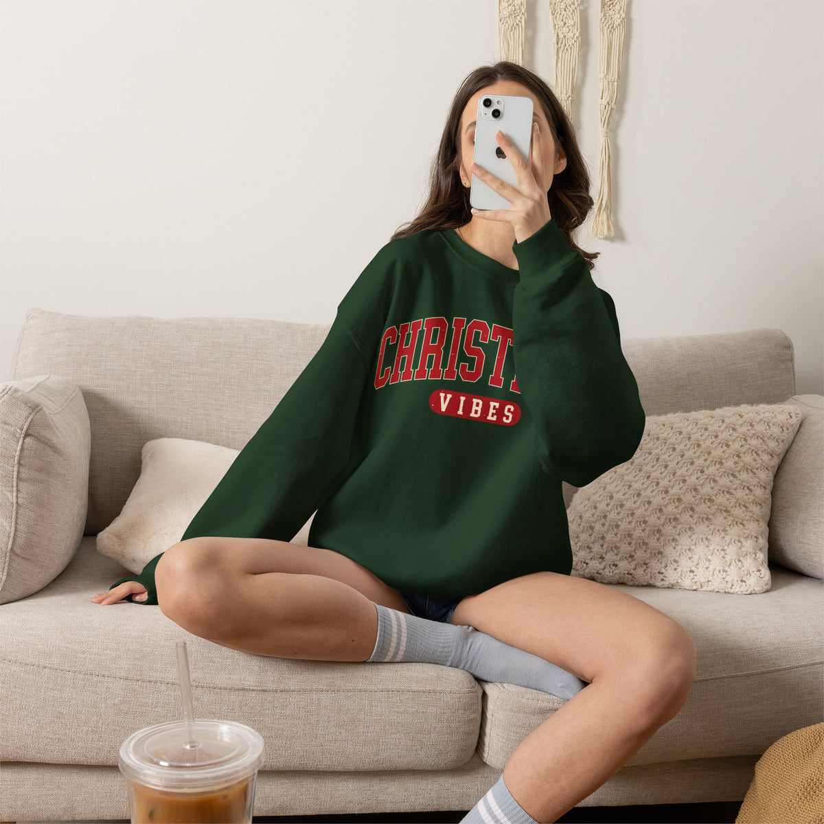 Christmas Vibes vintage collegiate sweatshirt