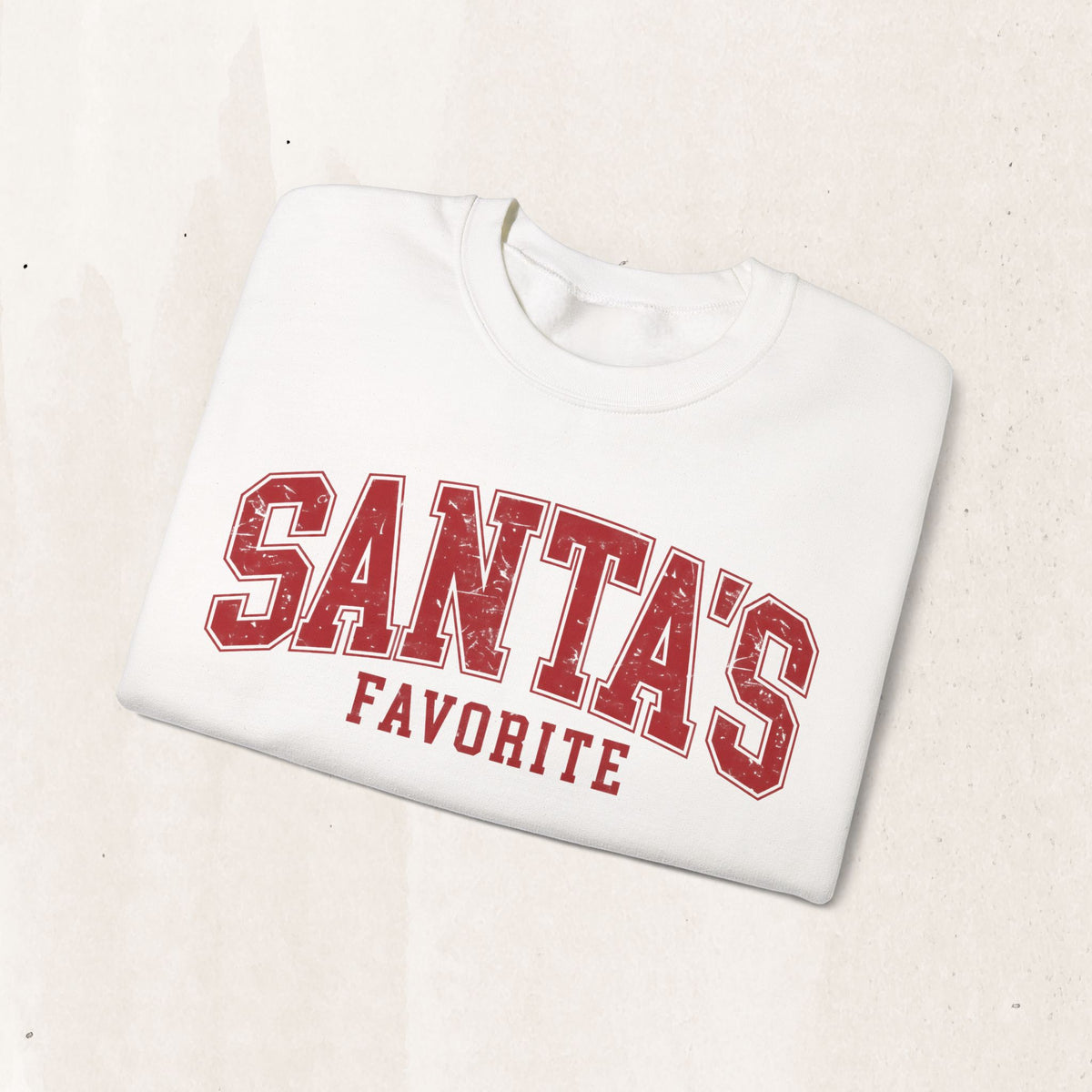 Santa's Favorite varsity Christmas sweatshirt