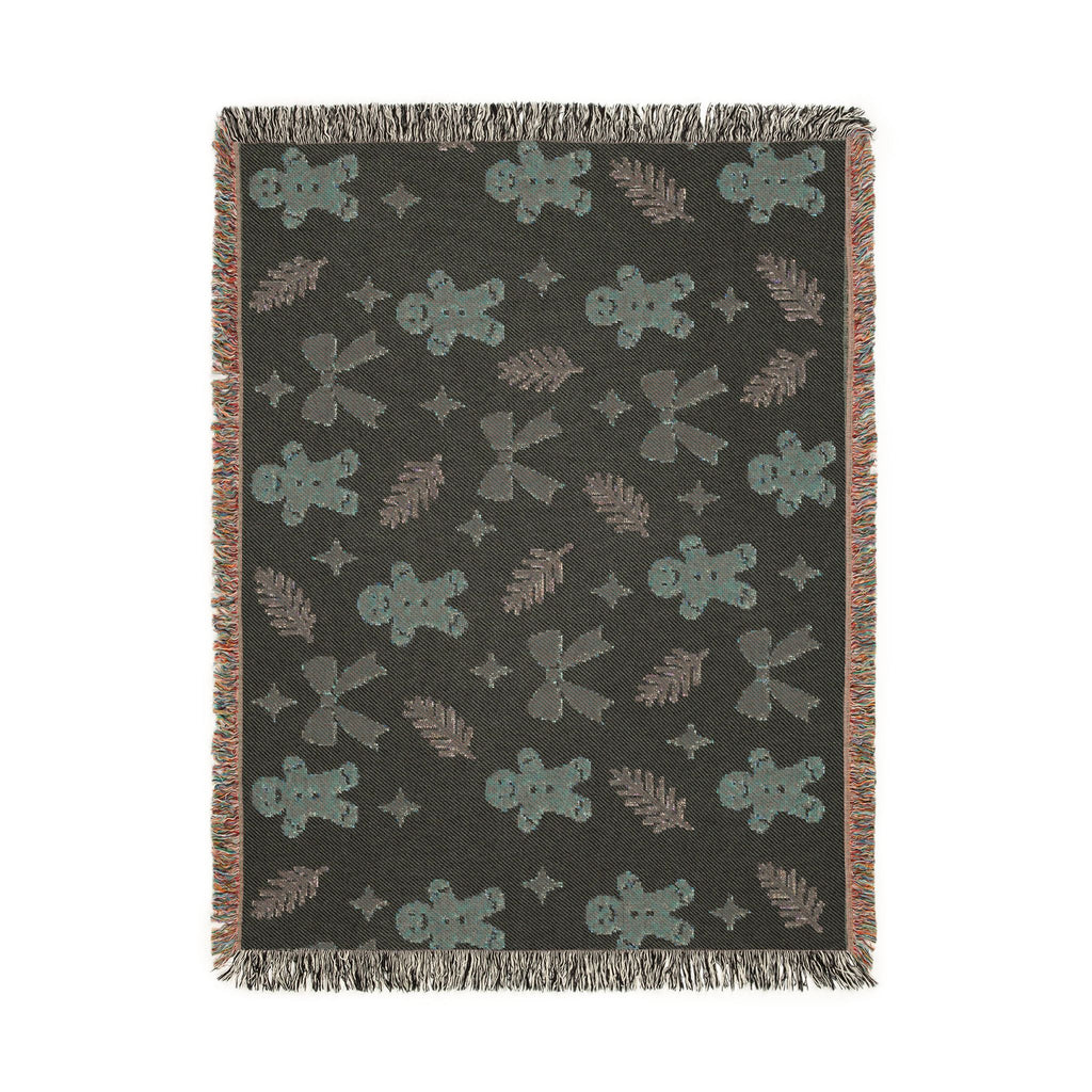 Gingerbread Holiday Woven Blanket Printify