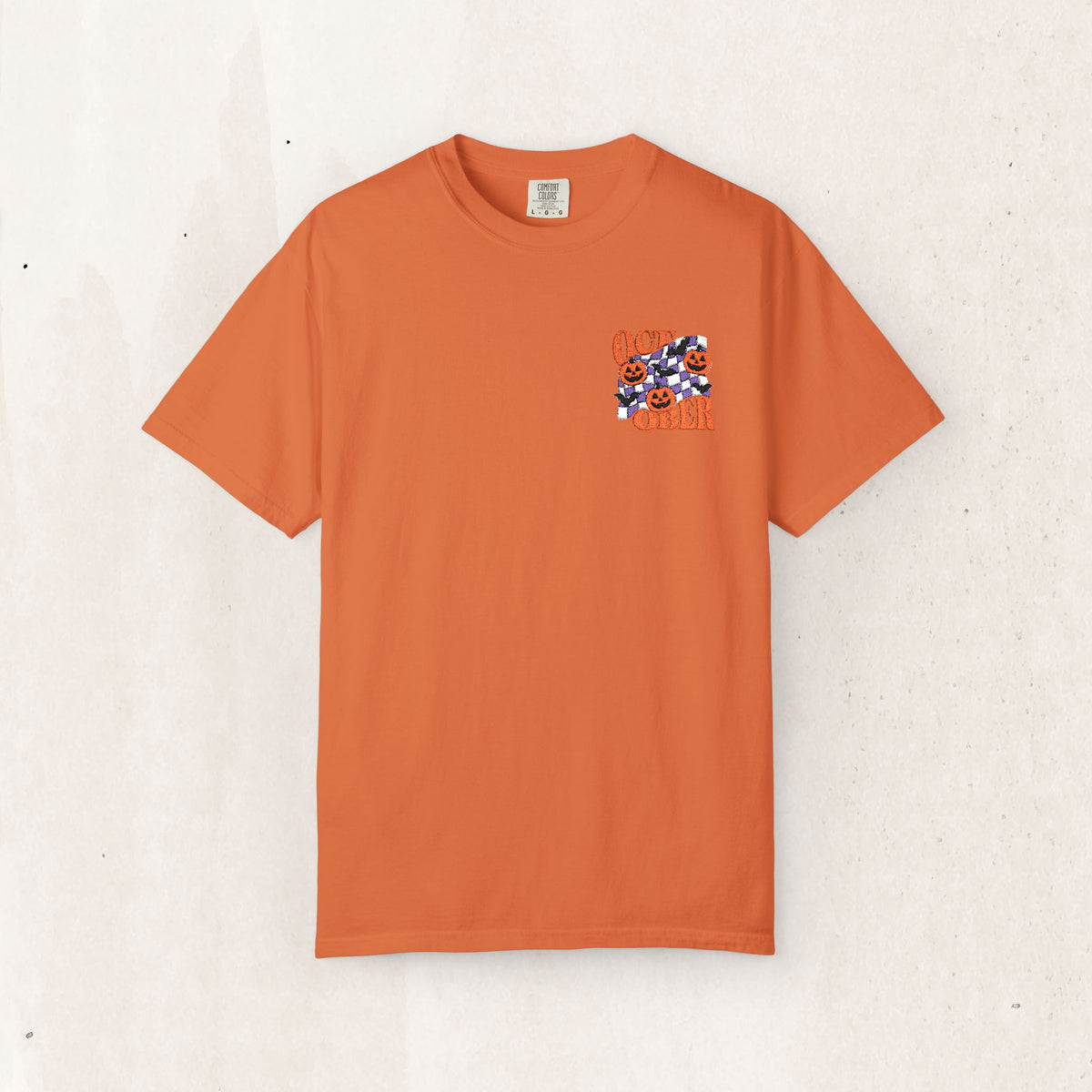 Embroidered Retro "October" Halloween Tee
