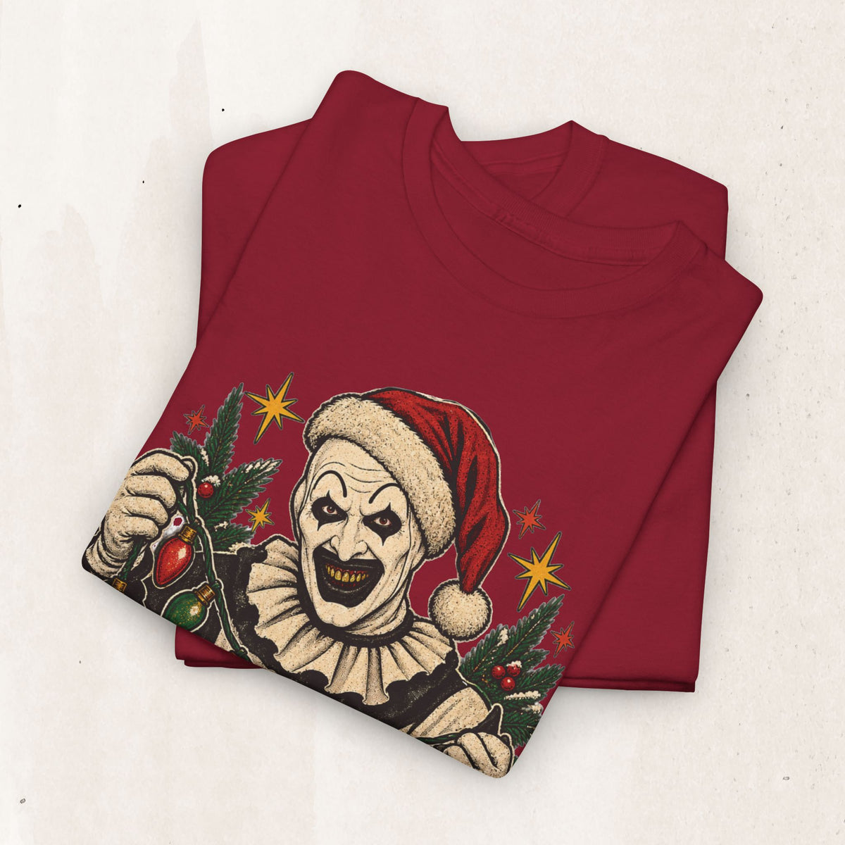 Christmas Art the Clown Tee — Terrifier Festive Horror T-Shirt