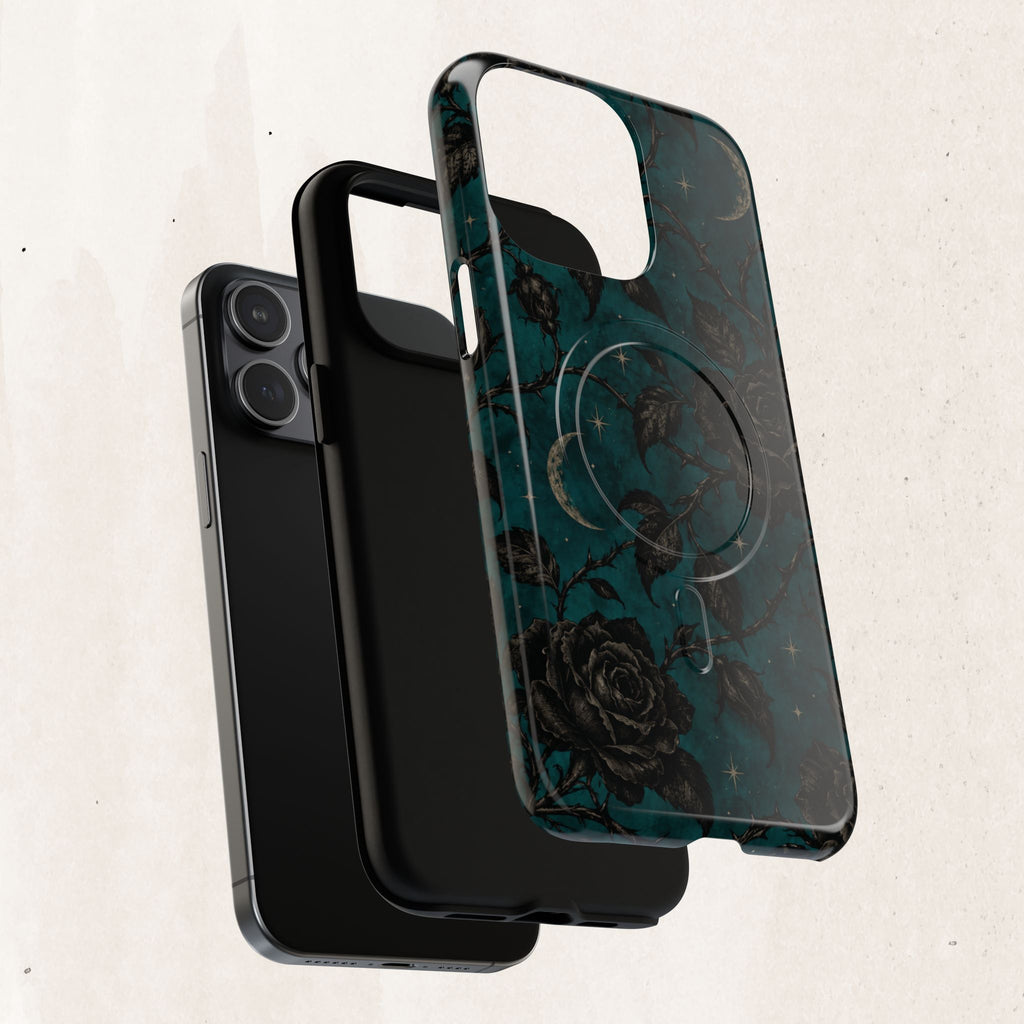 Teal Moon & Black Rose Tough Protective Case