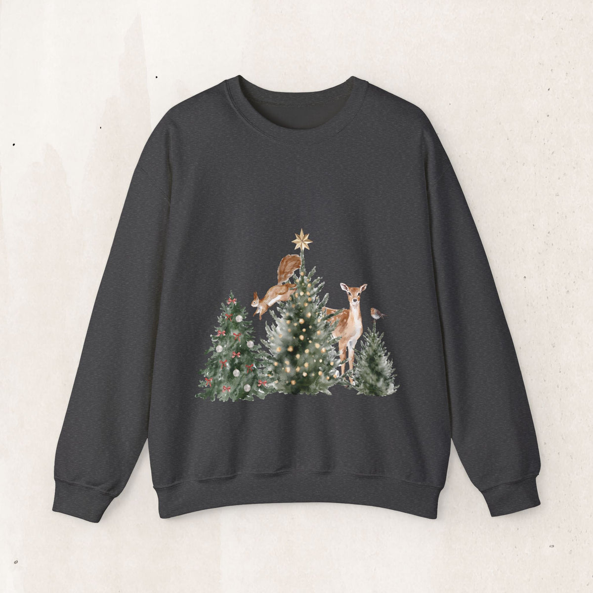 Christmas Woodland Deer Crewneck Sweatshirt