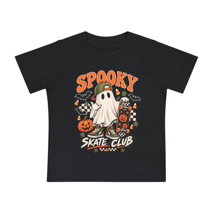 Spooky Skate Club Baby T-Shirt — Halloween Ghost Skateboard Tee