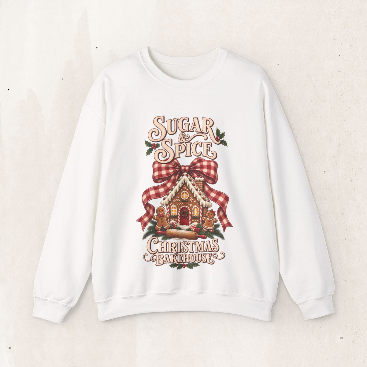 Sugar & Spice Christmas Sweatshirt — Gingerbread House Holiday Crewneck