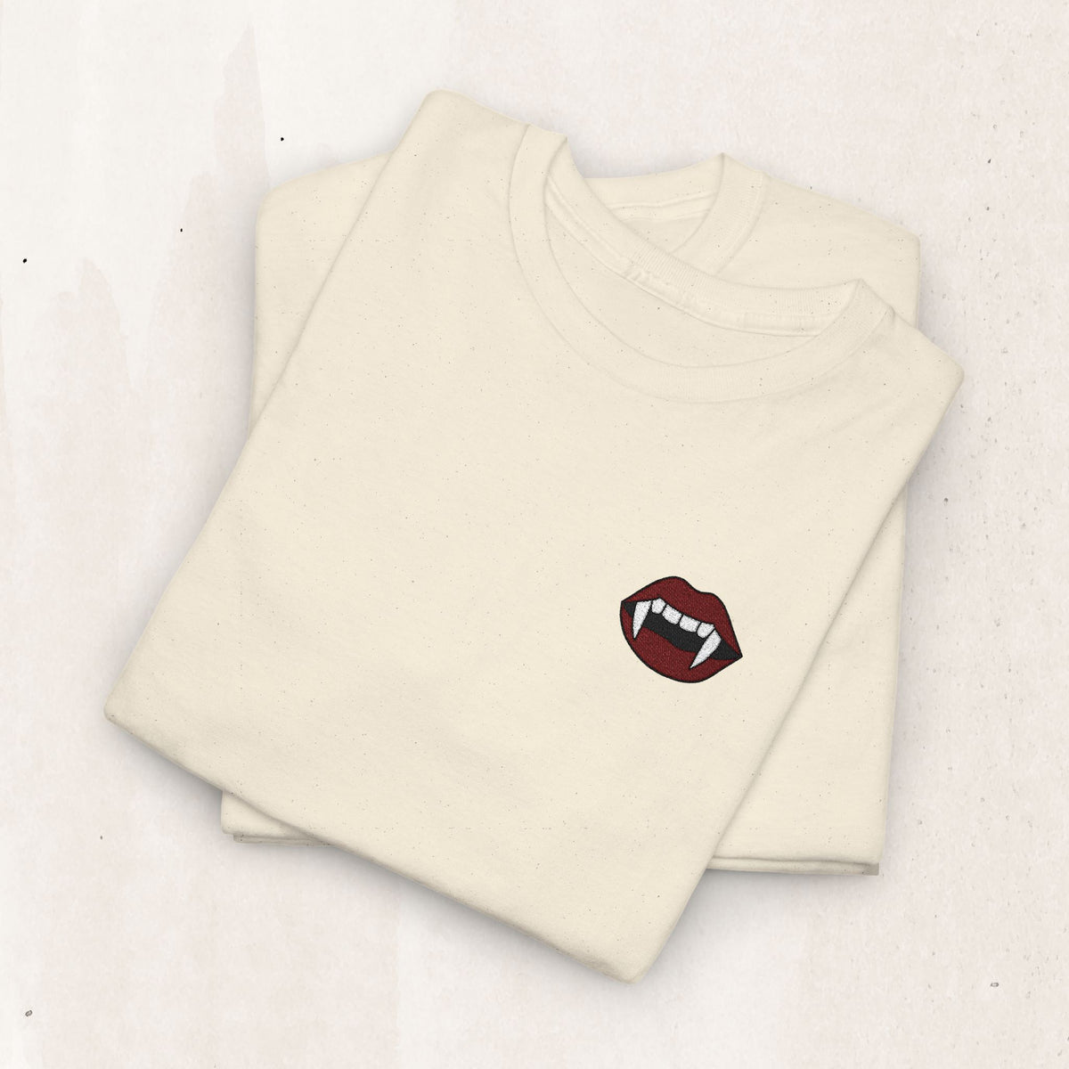 Embroidered Vampire Fangs Tee