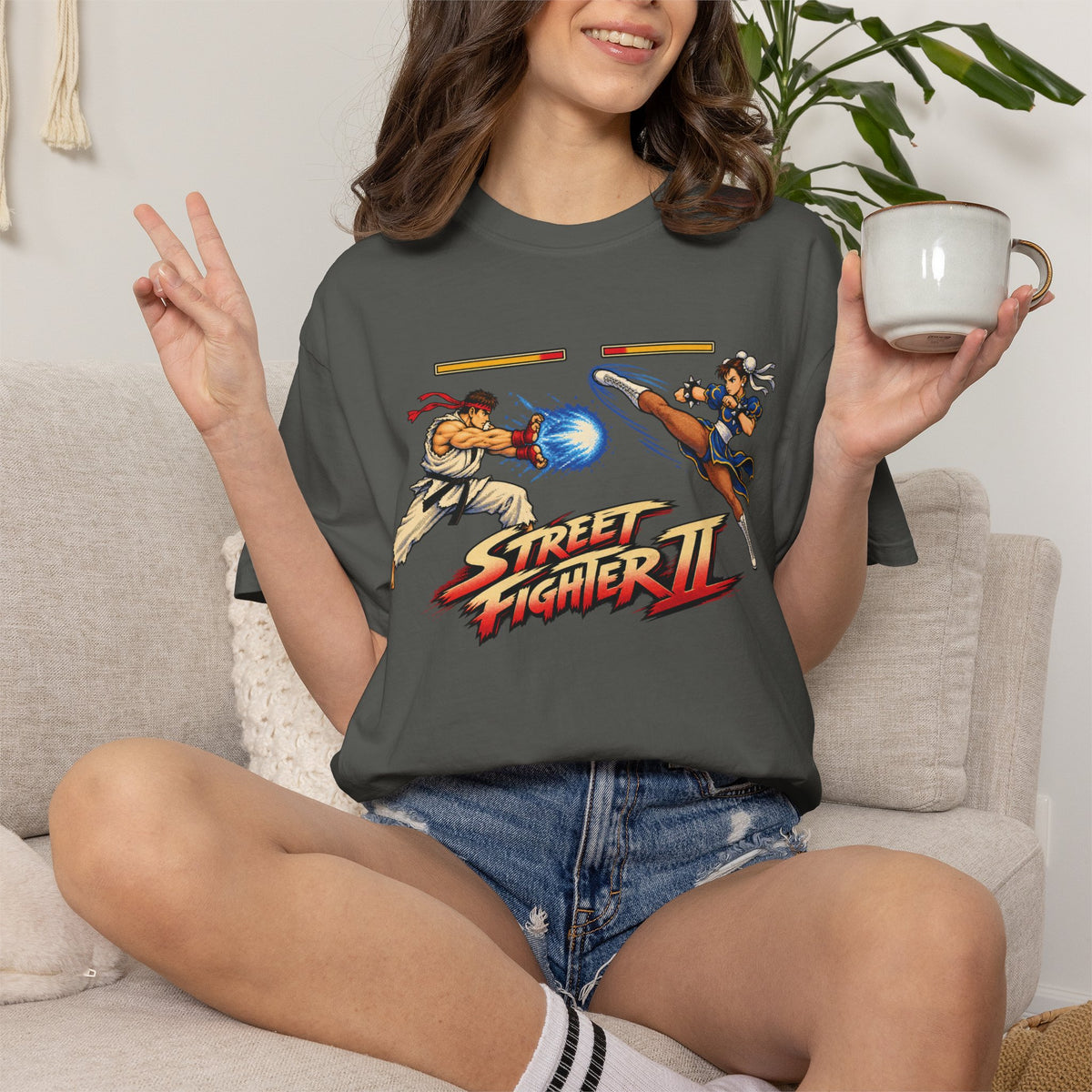 Street Fighter II Ryu vs Chun-Li Graphic Tee