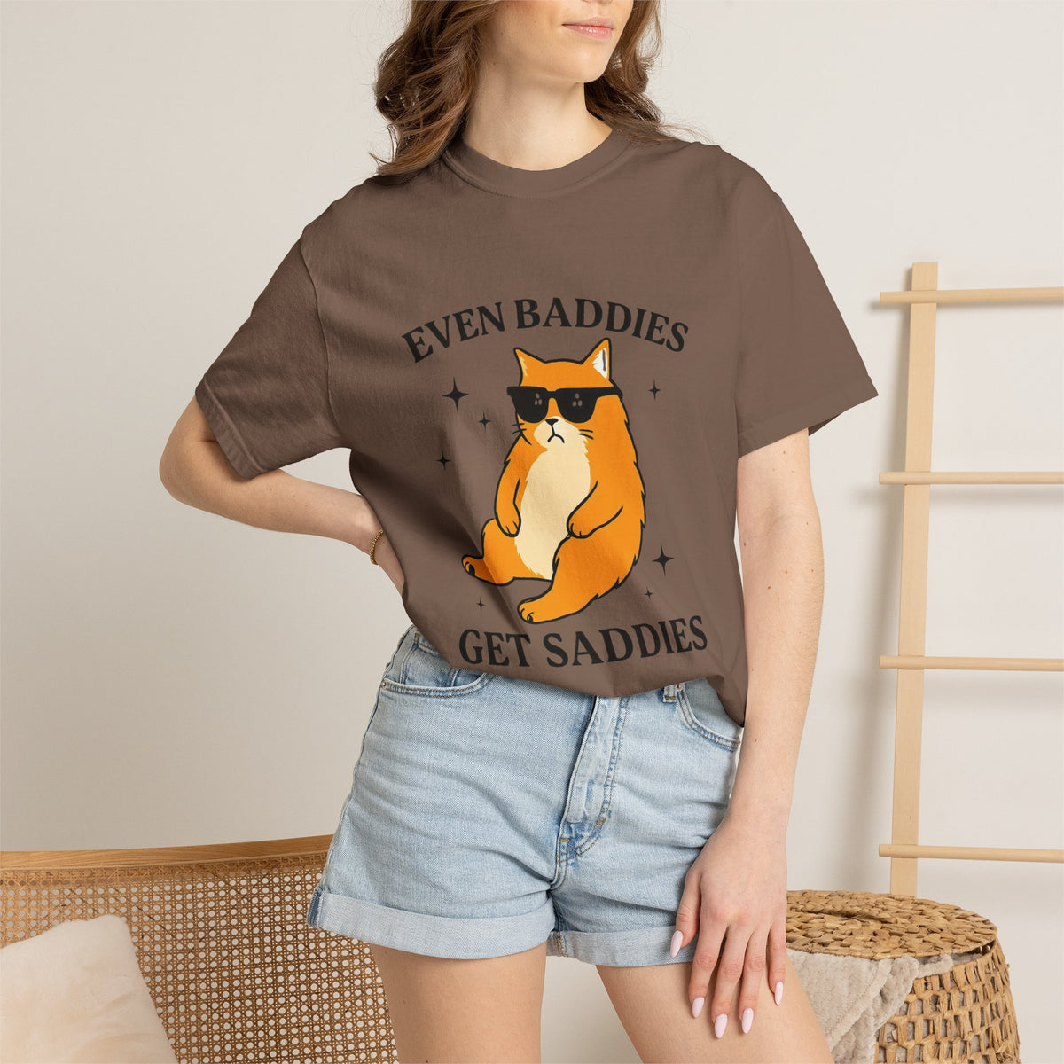 Even Baddies Get Saddies Cat Tee