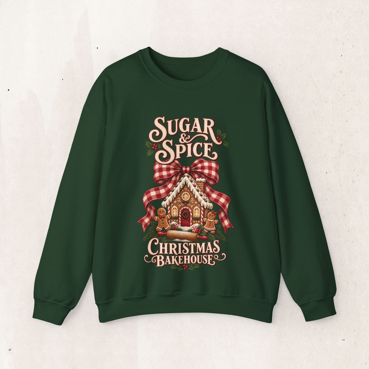 Sugar & Spice Christmas Sweatshirt — Gingerbread House Holiday Crewneck