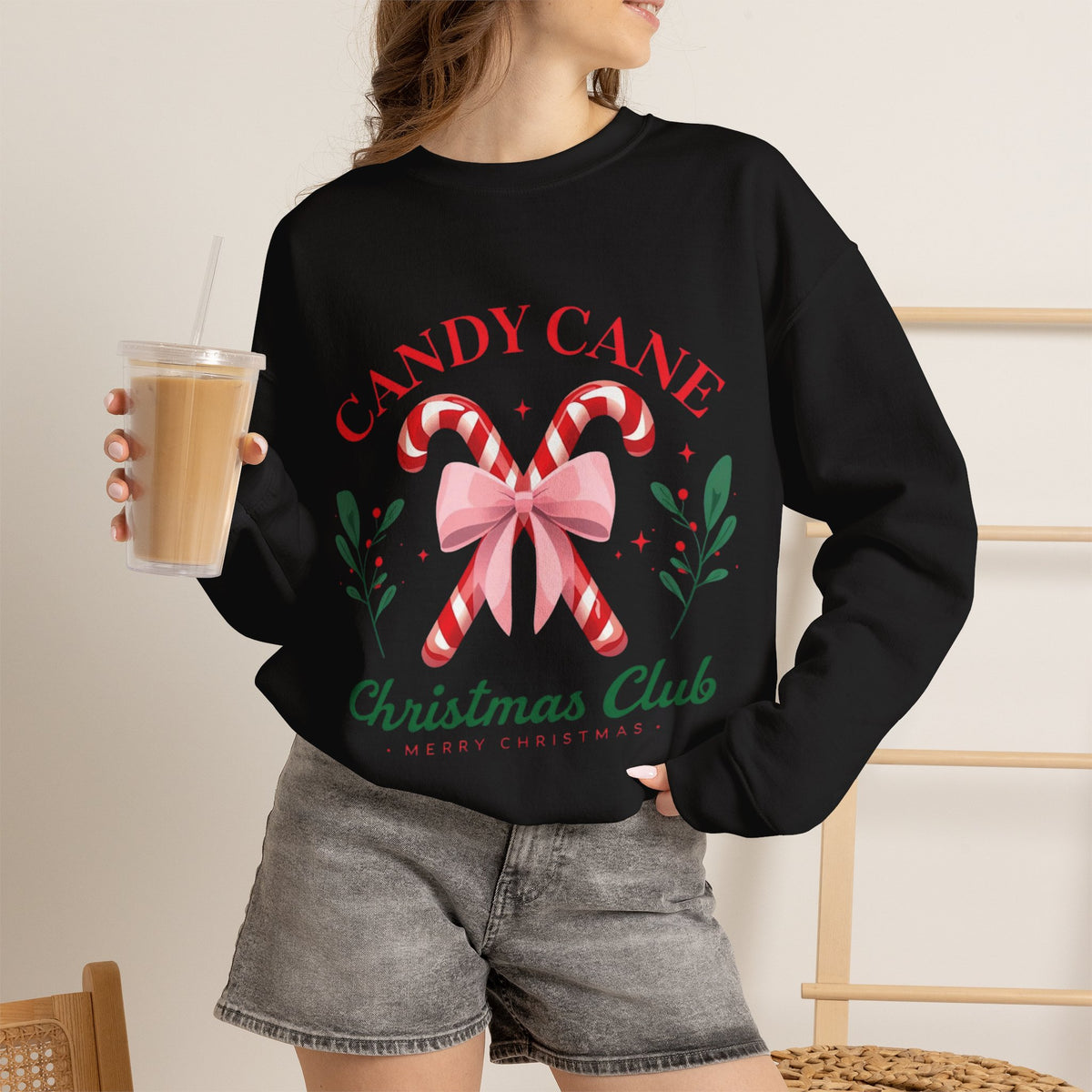 Candy Cane Christmas Club Crewneck Sweatshirt