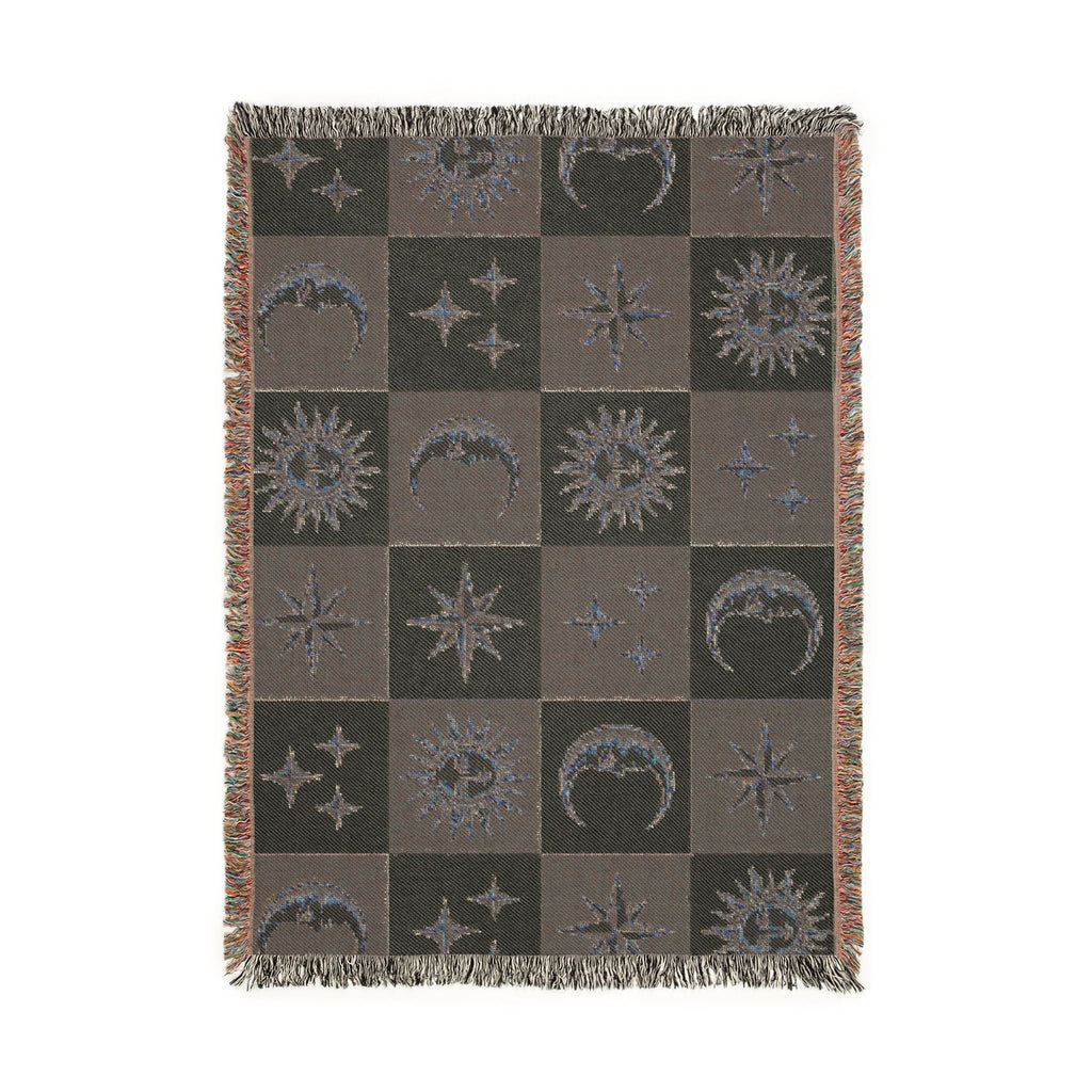 Celestial Sun & Moon Woven Blanket Printify