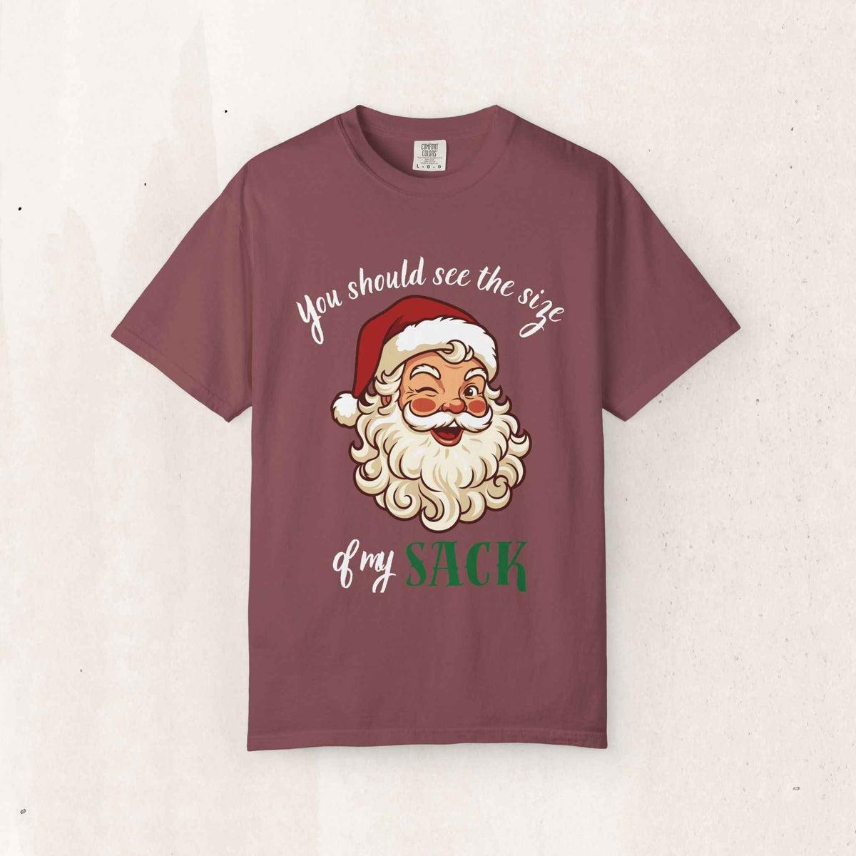 Santa 'You Should See the Size of My Sack' Christmas Tee – Brick