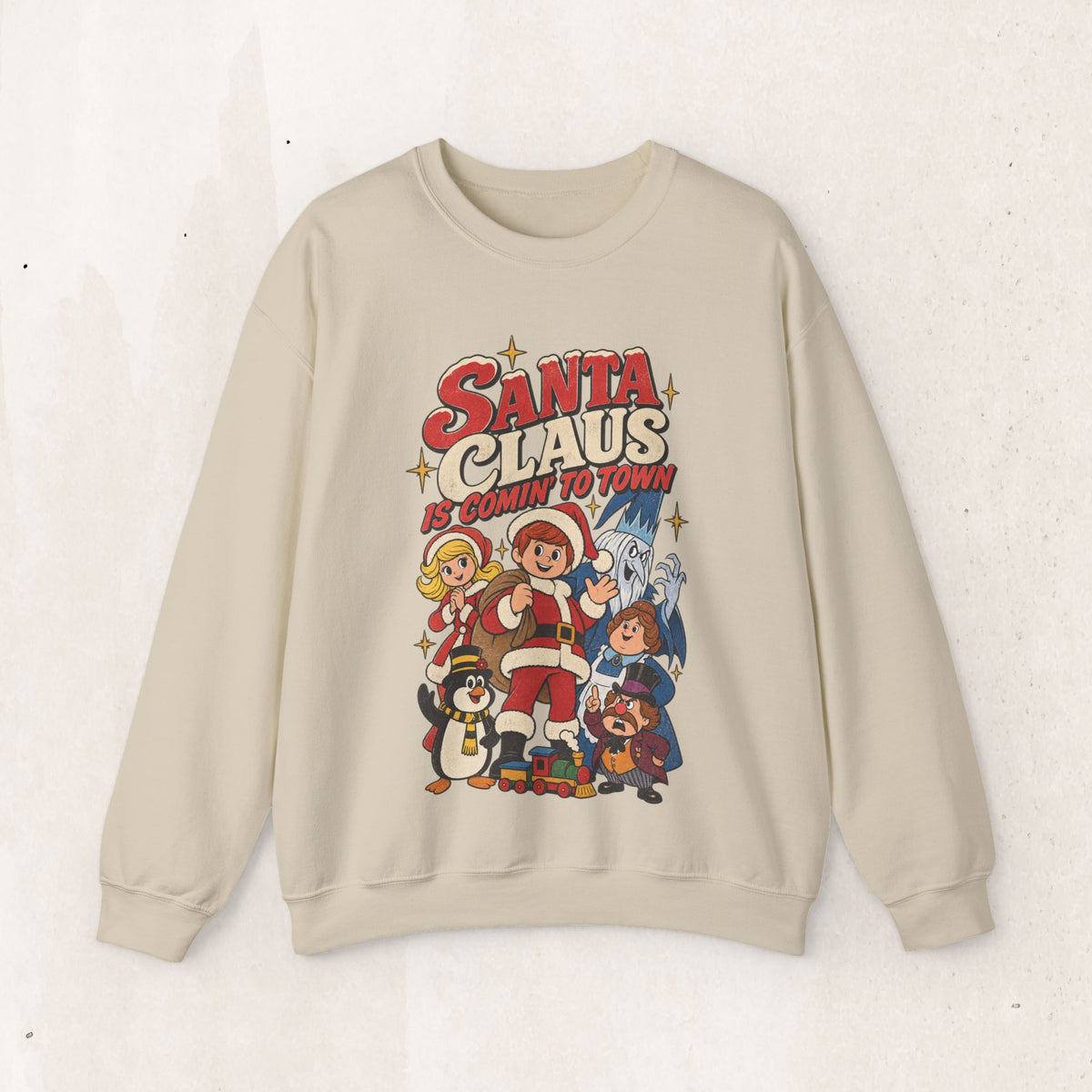 Santa Claus Is Comin' to Town Christmas Crewneck Sweatshirt