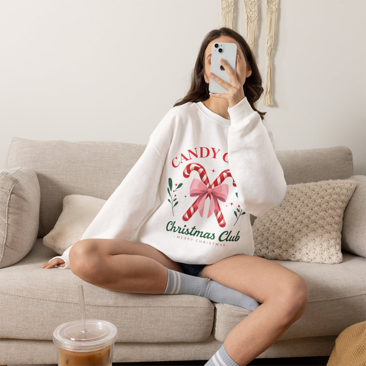 Candy Cane Christmas Club Crewneck Sweatshirt