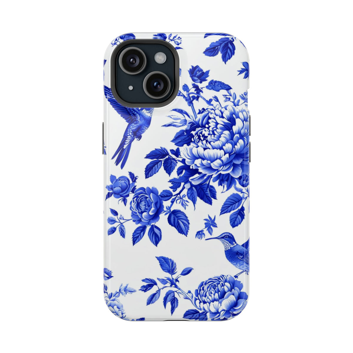 Blue Floral Bird Magnetic Phone Case, alternate view