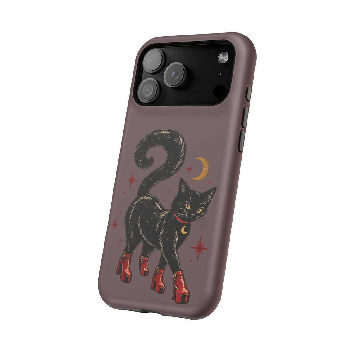 Black Cat in Red Boots MagSafe Phone Case, alternate view