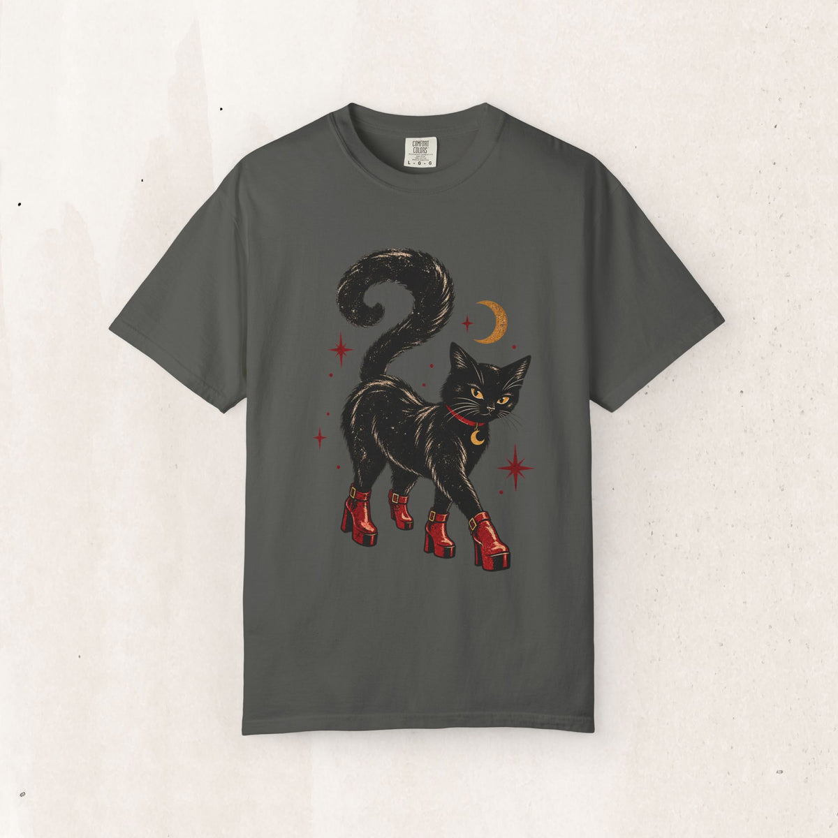 Witchy Cat in Red Boots - Graphic Tee
