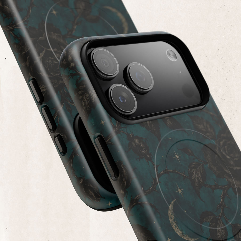 Teal Moon & Black Rose Tough Protective Case