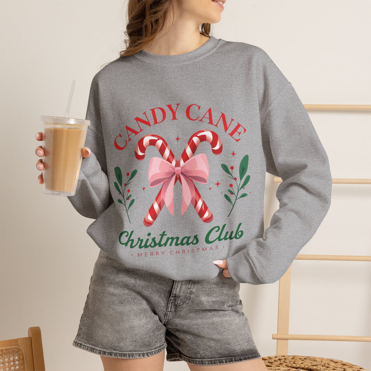 Candy Cane Christmas Club Crewneck Sweatshirt