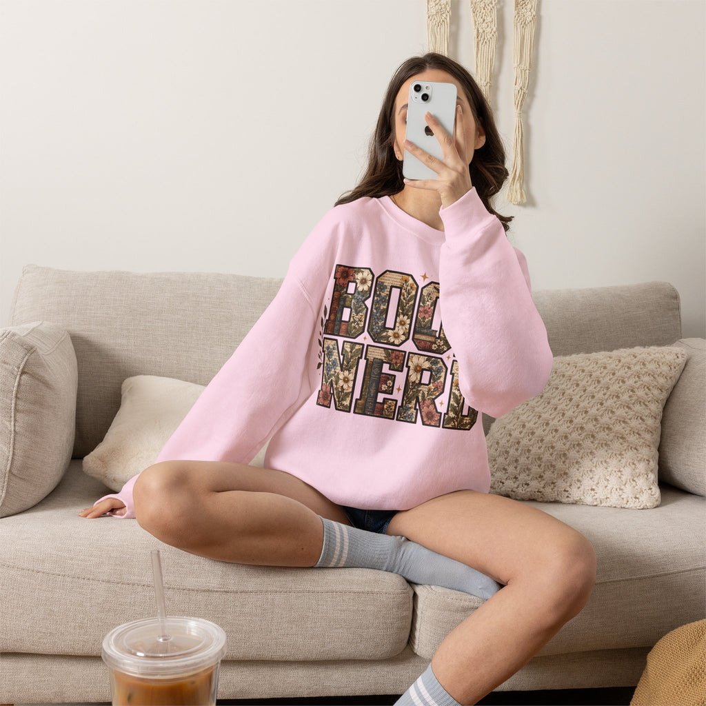 Floral Book Nerd Crewneck Sweatshirt