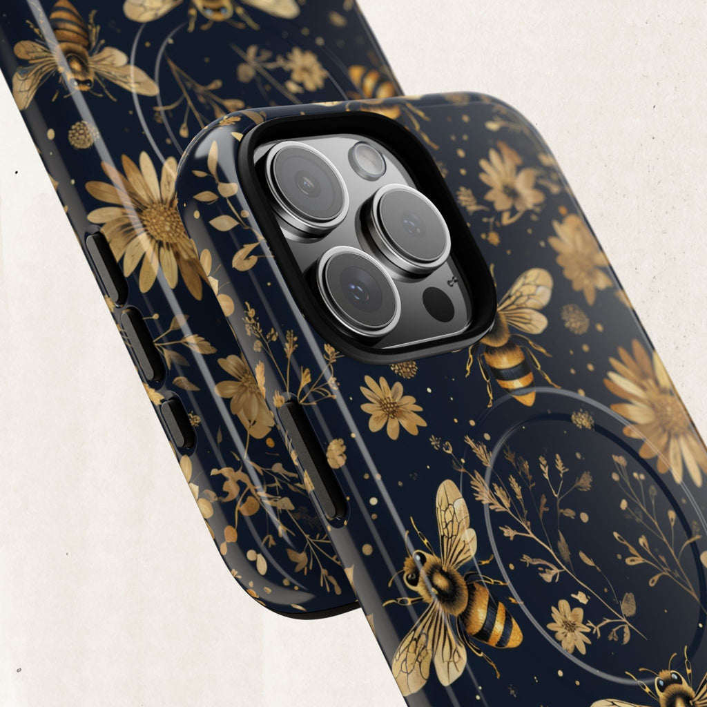Gold Bees & Daisies Magnetic Tough Case